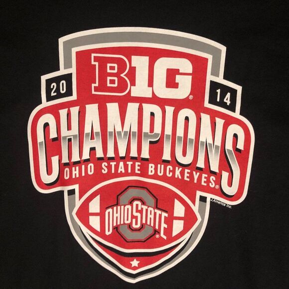 Ohio State Buckeyes Football 2014 B1G Champions Black T-Shirt Men's XL NWOT - Picture 2 of 3